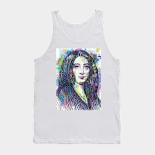 GEORGE SAND watercolor and pencil portrait Tank Top